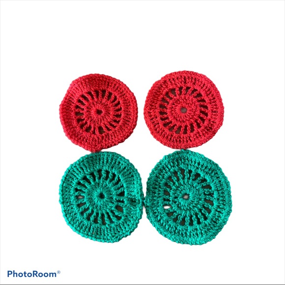 6 Green Vintage Crochet Doilies/Coasters - Picture 3 of 7